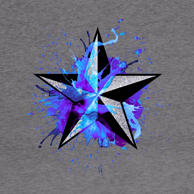 Nautical Splash Star - Blue/ Purple by Leroy Binks